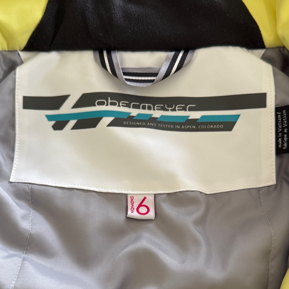 Obermeyer Jacket with Black, Yellow, and Gray